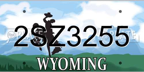2SZ3255 Wyoming License Plate