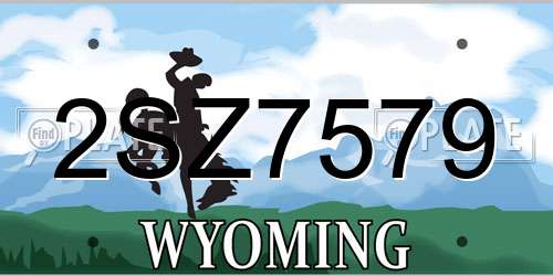 2SZ7579 Wyoming License Plate