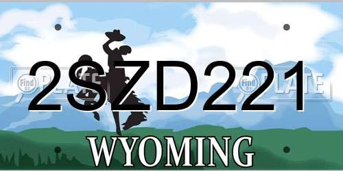 2SZD221 Wyoming License Plate