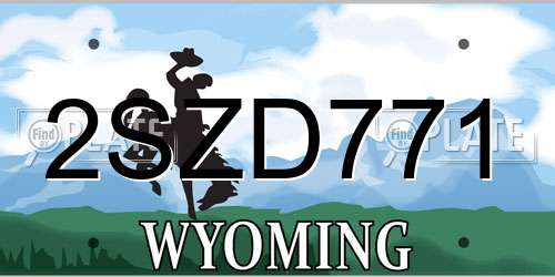 2SZD771 Wyoming License Plate