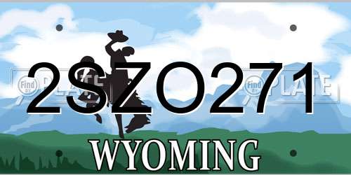 2SZO271 Wyoming License Plate