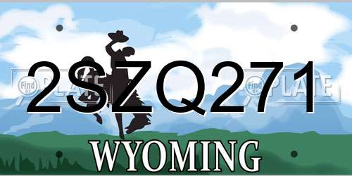 2SZQ271 Wyoming License Plate