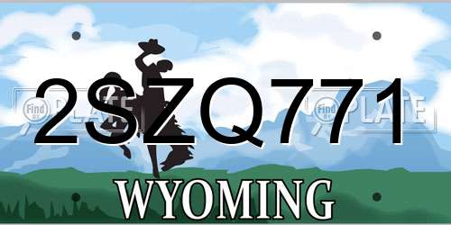 2SZQ771 Wyoming License Plate