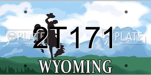 2T171 Wyoming License Plate