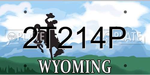 2T214P Wyoming License Plate