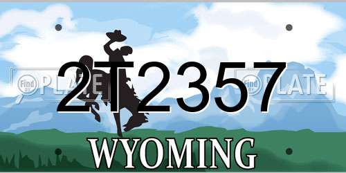 2T2357 Wyoming License Plate