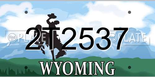2T2537 Wyoming License Plate