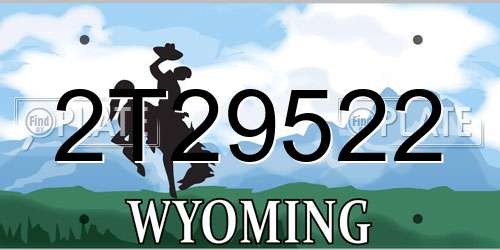2T29522 Wyoming License Plate