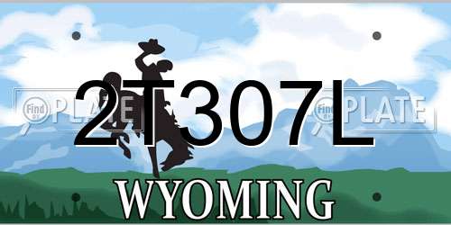 2T307L Wyoming License Plate