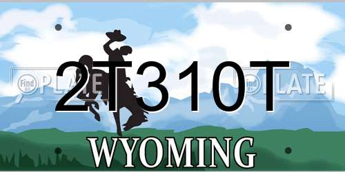2T310T Wyoming License Plate