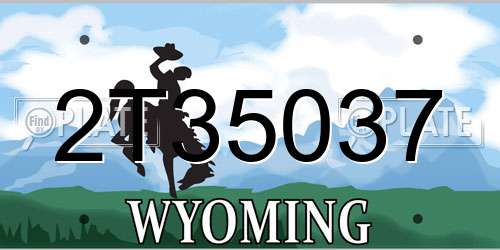 2T35037 Wyoming License Plate