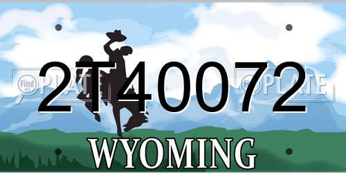 2T40072 Wyoming License Plate