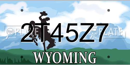 2T45Z7 Wyoming License Plate