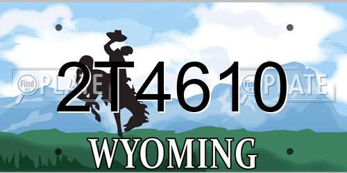 2T4610 Wyoming License Plate