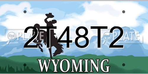 2T48T2 Wyoming License Plate
