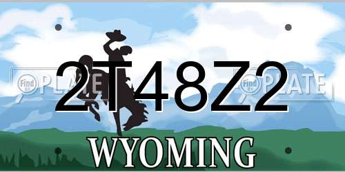 2T48Z2 Wyoming License Plate