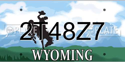 2T48Z7 Wyoming License Plate
