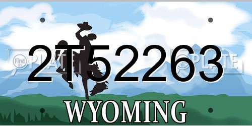 2T52263 Wyoming License Plate