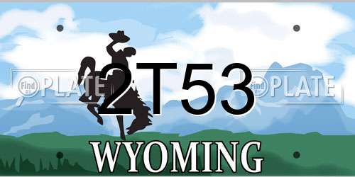 2T53 Wyoming License Plate