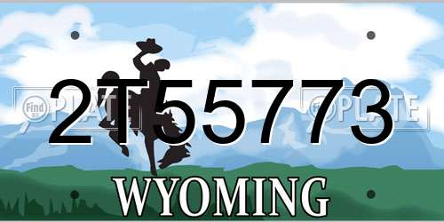 2T55773 Wyoming License Plate