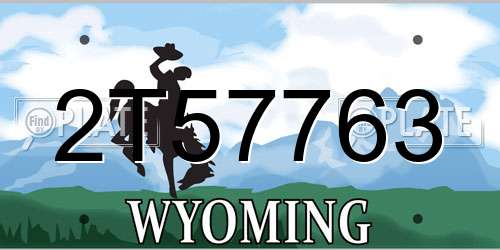 2T57763 Wyoming License Plate