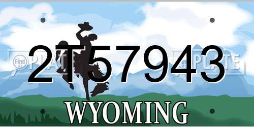 2T57943 Wyoming License Plate