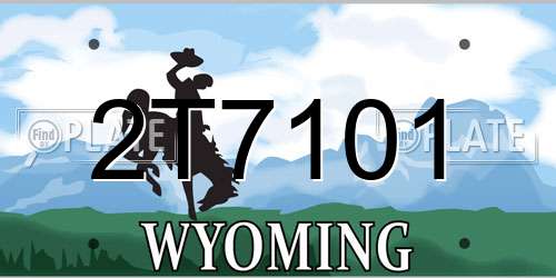 2T7101 Wyoming License Plate
