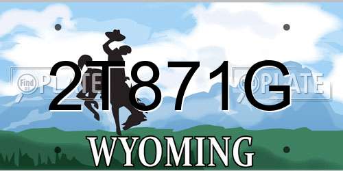 2T871G Wyoming License Plate