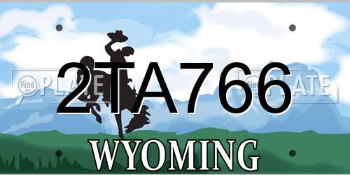 2TA766 Wyoming License Plate