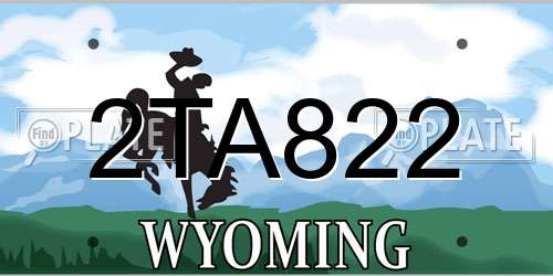 2TA822 Wyoming License Plate