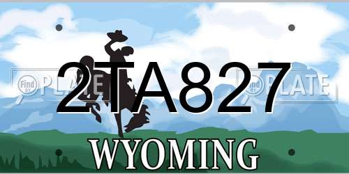 2TA827 Wyoming License Plate
