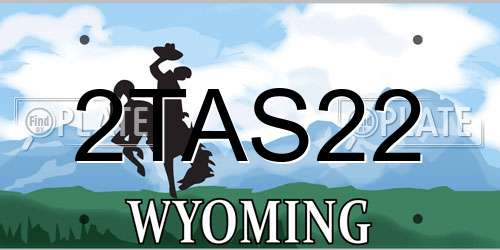 2TAS22 Wyoming License Plate