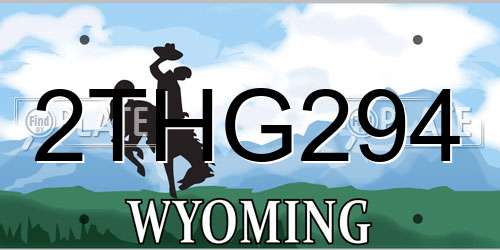 2THG294 Wyoming License Plate