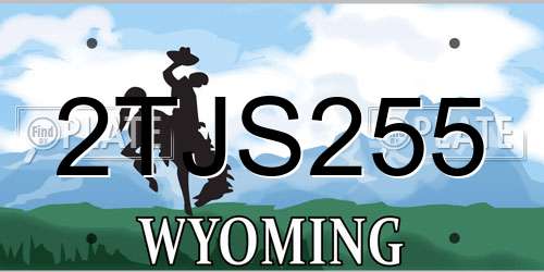 2TJS255 Wyoming License Plate