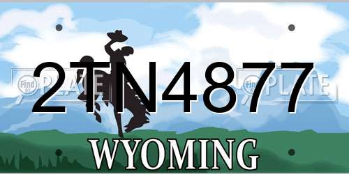 2TN4877 Wyoming License Plate