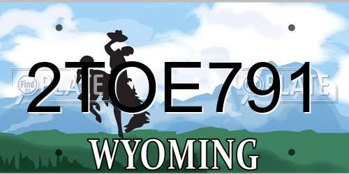2TOE791 Wyoming License Plate