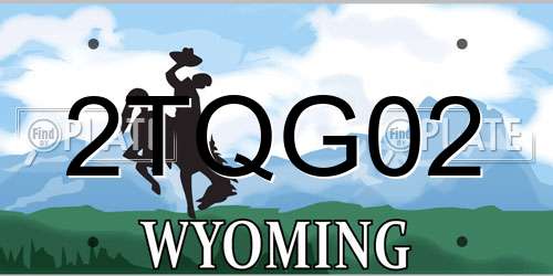2TQG02 Wyoming License Plate