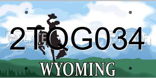 2TQG034 Wyoming License Plate