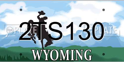 2TS130 Wyoming License Plate