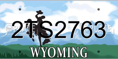 2TS2763 Wyoming License Plate