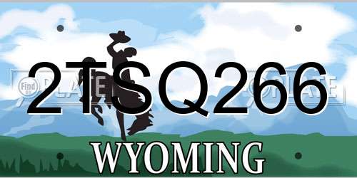 2TSQ266 Wyoming License Plate