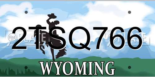 2TSQ766 Wyoming License Plate