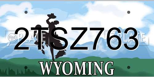 2TSZ763 Wyoming License Plate
