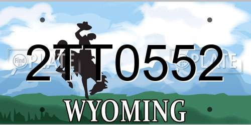 2TT0552 Wyoming License Plate