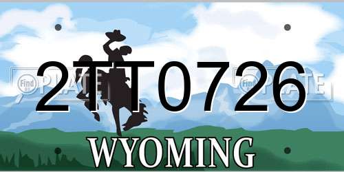 2TT0726 Wyoming License Plate