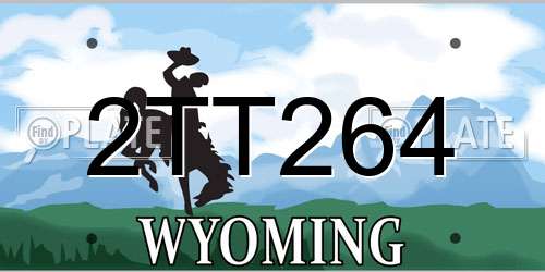 2TT264 Wyoming License Plate