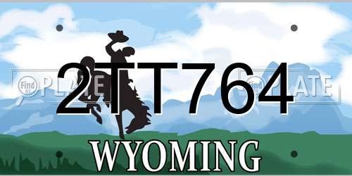 2TT764 Wyoming License Plate