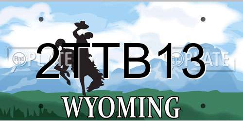 2TTB13 Wyoming License Plate