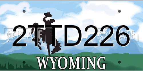 2TTD226 Wyoming License Plate