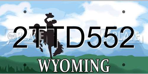 2TTD552 Wyoming License Plate